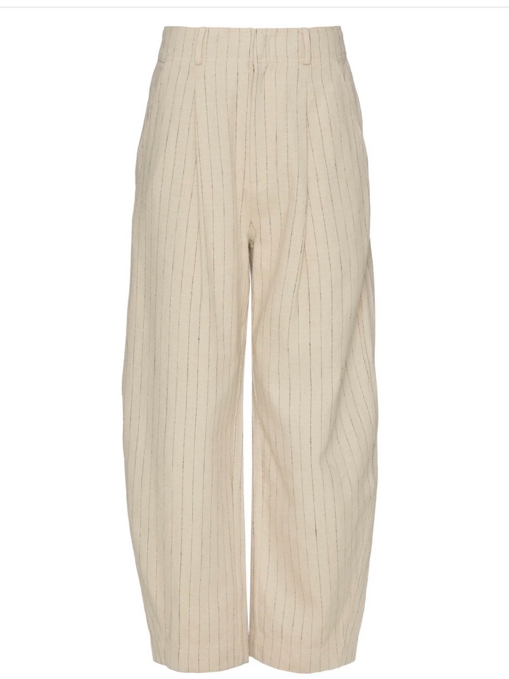 Apiece Apart Cream Pinstripe Relaxed Wide-Leg Pants